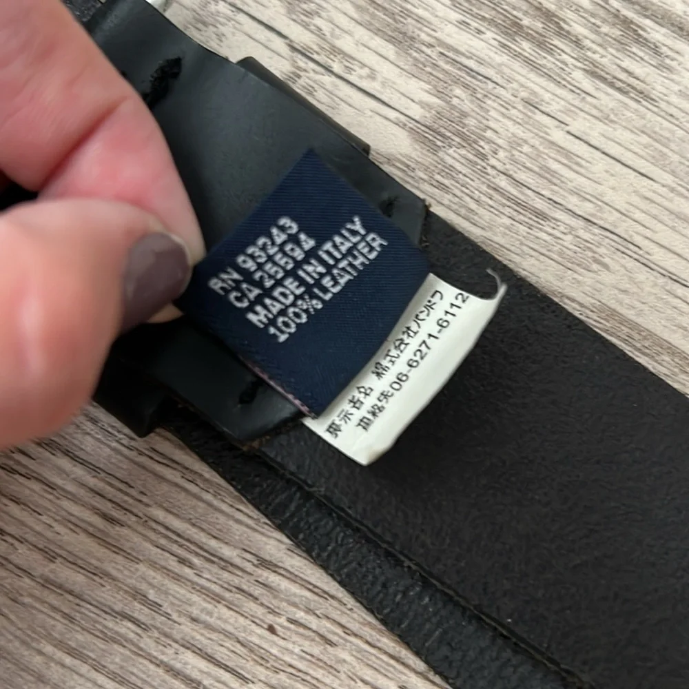 Diesel Black Leather Belt with Silver Buckle
